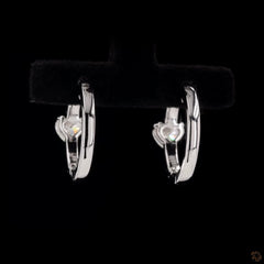 0.75 Ct Heart Diamond Huggies Station Line Earring in 14K Gold