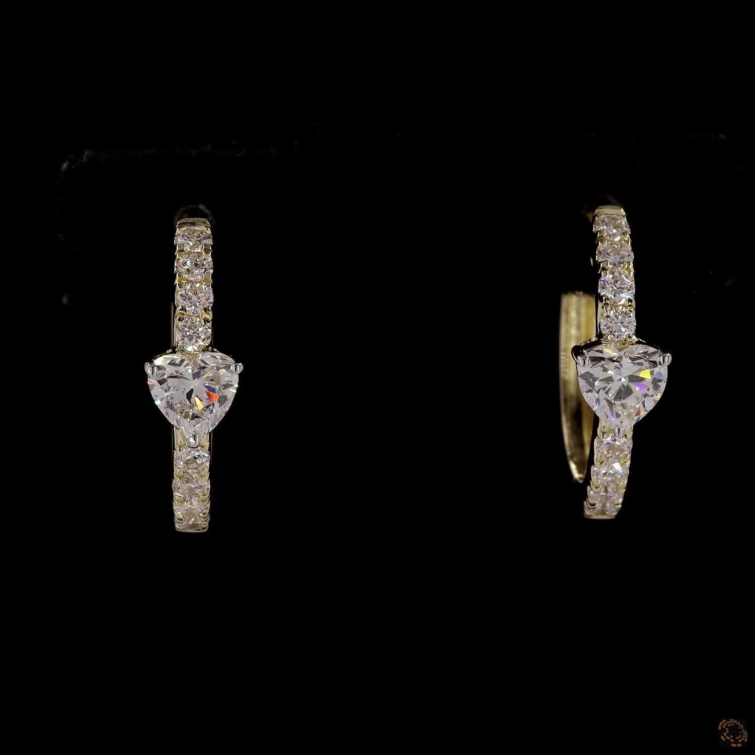 0.75 Ct Lab Diamond Huggies Earring Crafted in 14K Gold