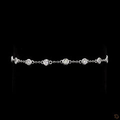 1.07 Carat Station Chain Classic Bracelet in 14K Gold