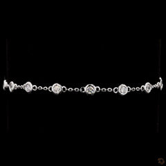 1.07 Carat Station Chain Classic Bracelet in 14K Gold