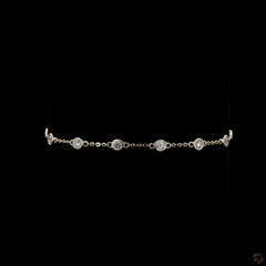 1.07 Carat Station Chain Classic Bracelet in 14K Gold