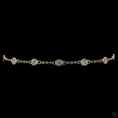 1.07 Carat Station Chain Classic Bracelet in 14K Gold