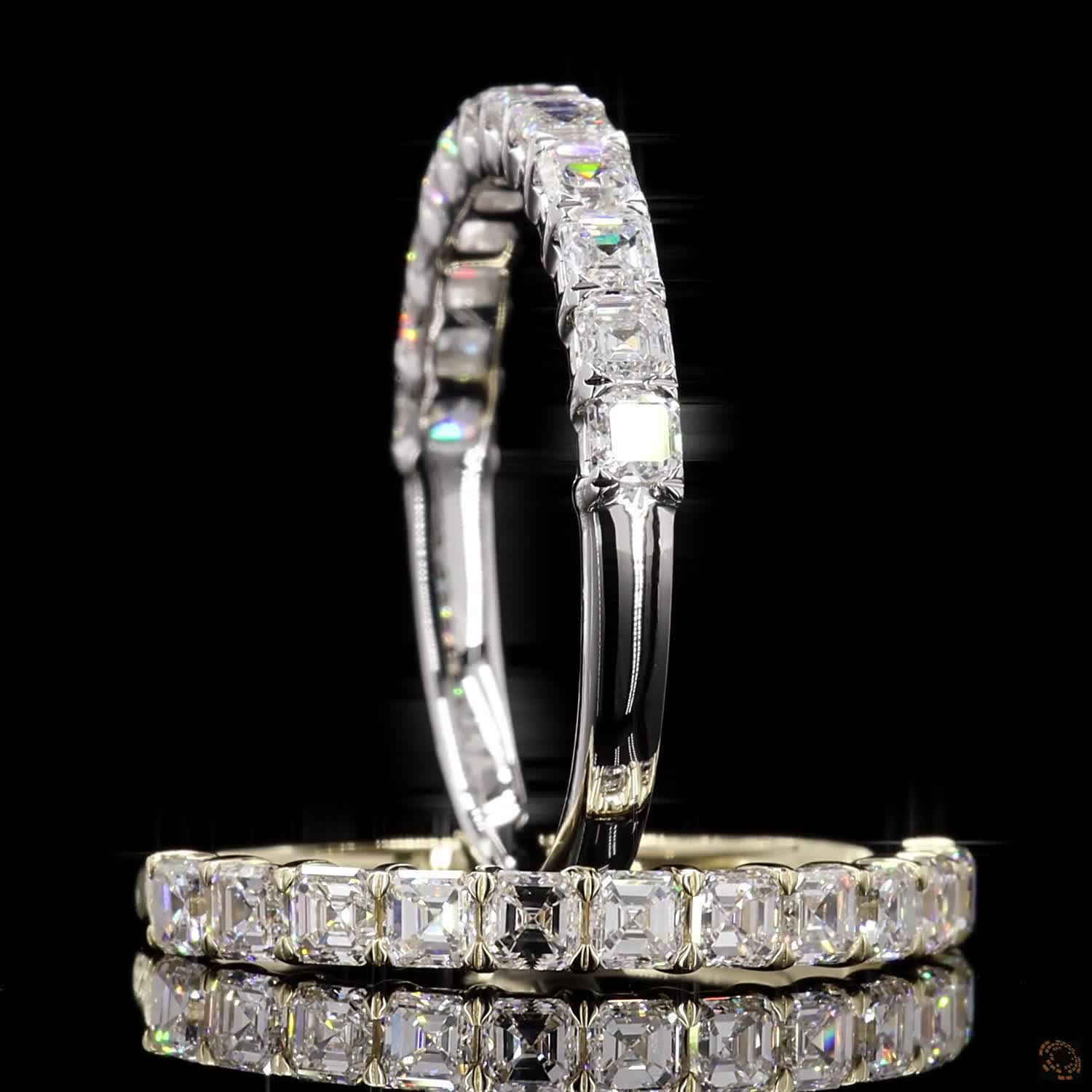 Asscher Lab Grown Diamond Half Eternity Ring For Her