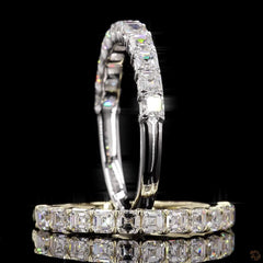 Asscher Lab Grown Diamond Half Eternity Ring For Her