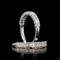 Emerald Lab Diamond Half Eternity Ring For Her