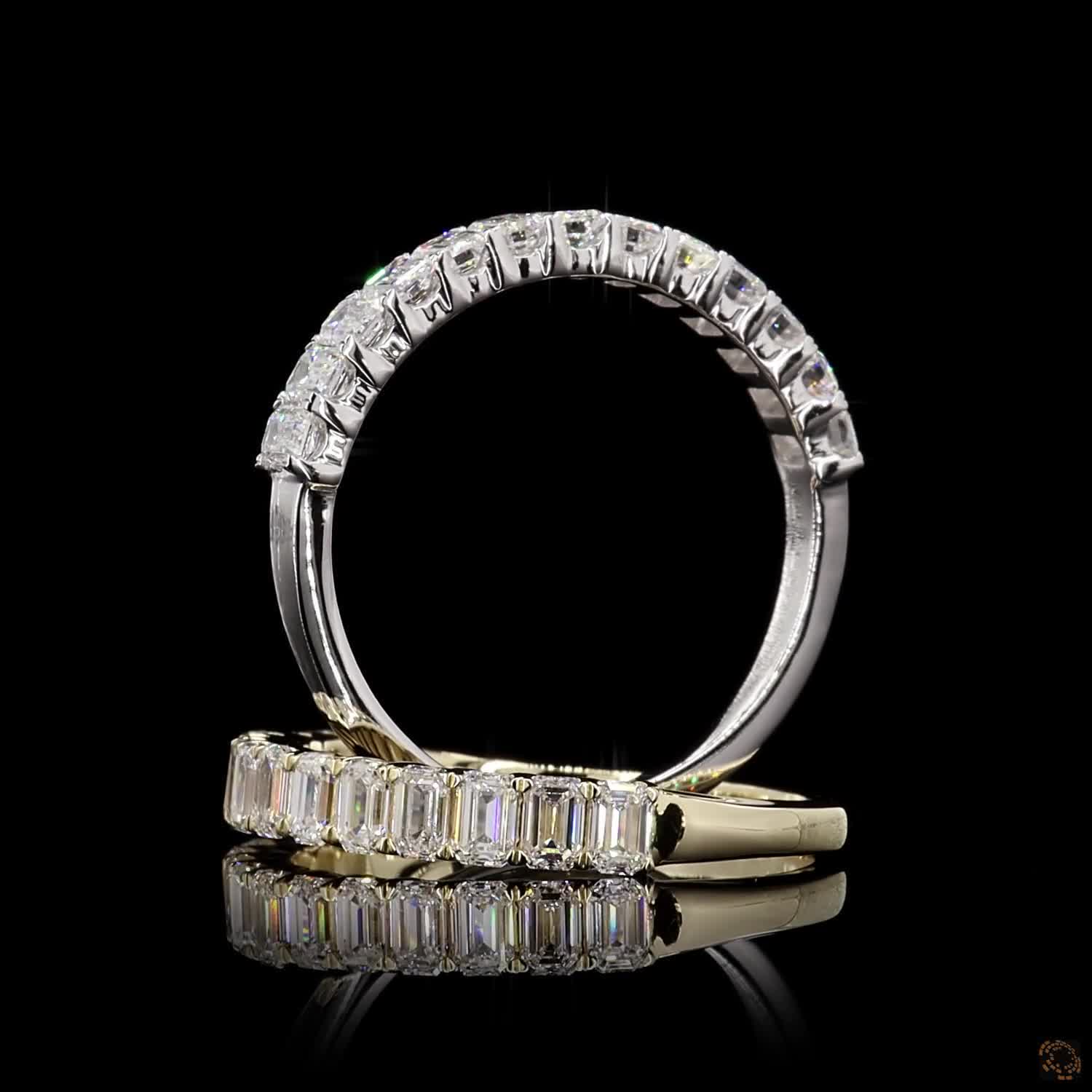 Emerald Lab Diamond Half Eternity Ring For Her