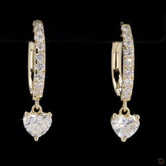 1.0 Carat Lab Diamond Drop Huggies Earring in 14K Gold