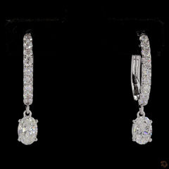 1.0 Carat Lab Diamond Drop Huggies Earring in 14K Gold