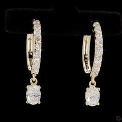 1.0 Carat Lab Diamond Drop Huggies Earring in 14K Gold