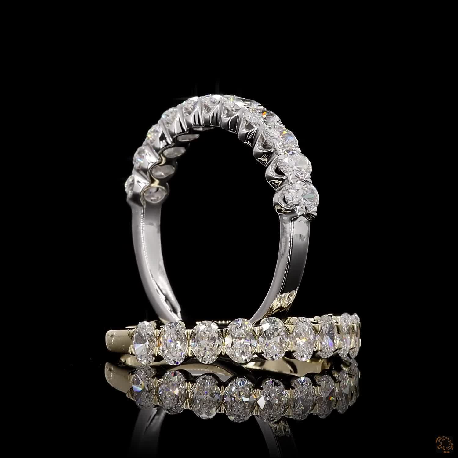 Oval Lab Diamond Half Eternity Ring