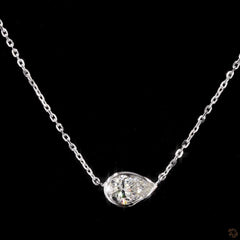 1.0Ct Lab Diamond Solitaire Bezel Set Necklace in 14K Gold