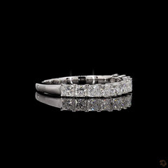 Princess Shape Lab Diamond Half Eternity Ring