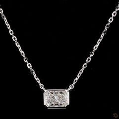 1.0Ct Lab Diamond Solitaire Bezel Set Necklace in 14K Gold