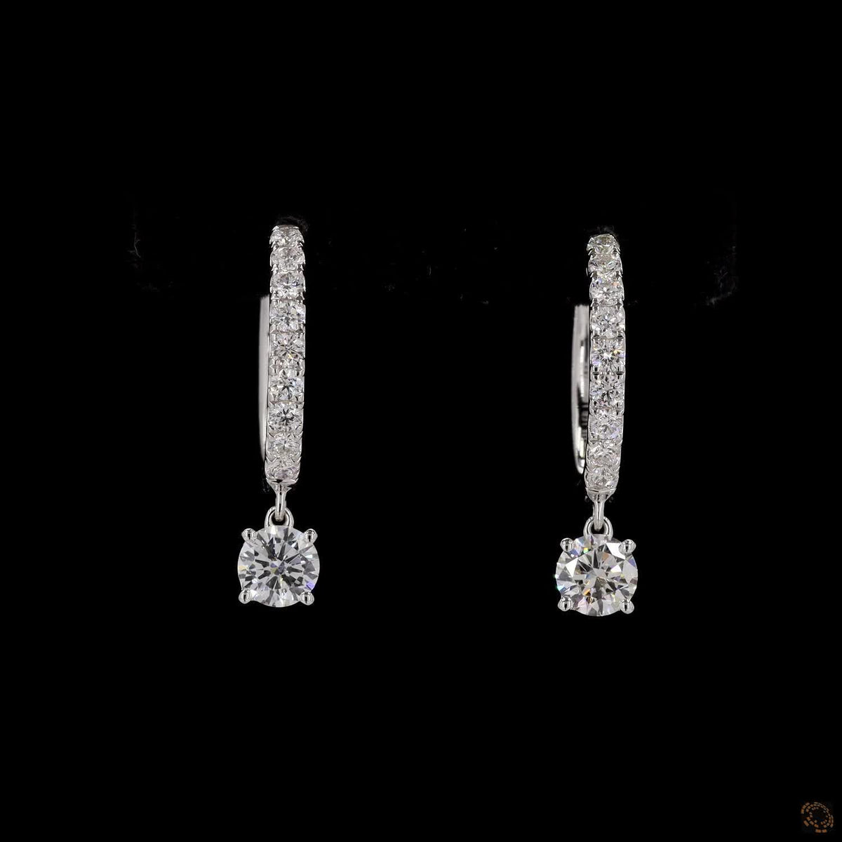 1.0 Carat Lab Diamond Drop Huggies Earring in 14K Gold