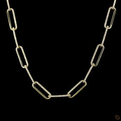 1.0 Ct paper Clip Link Necklace in 14K Gold