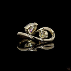 1.10 Ct Toi Et Moi Twisted Shank Engagement Ring in 14K Gold