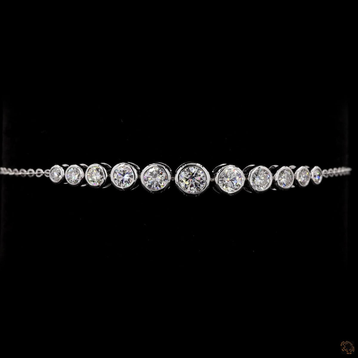 1.25 Ct Round Lab diamond Graduated Chain Bracelet in 14K Pure Gold