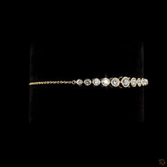 1.25 Ct Round Lab diamond Graduated Chain Bracelet in 14K Pure Gold