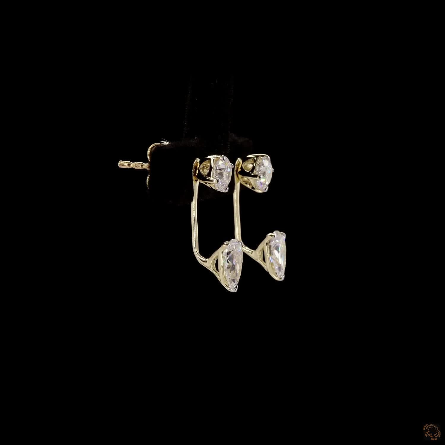 1.28 Ct Lab Grown Diamond Jacket Drop Earring in 14K Gold