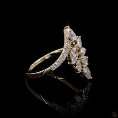 1.45 Ct Designer Bypass Engagement Ring in 14K Gold