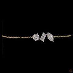 1.46 Carat Lab Diamond Chain Bracelets in 14K Gold