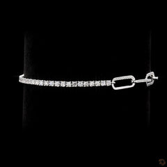 1.55 Ct Lab diamond Paper Clip Bracelet in 14K Pure Gold