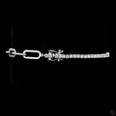 1.55 Ct Lab diamond Paper Clip Bracelet in 14K Pure Gold