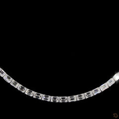 14.0 Carat Emerald Lab Diamond East West Half Tennis Necklace in 14K Gold