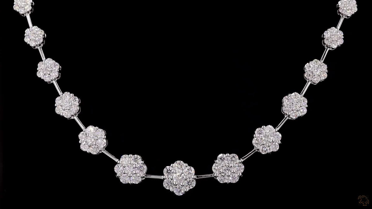 5.0Ct Cluster Diamond Designer Necklace For Women