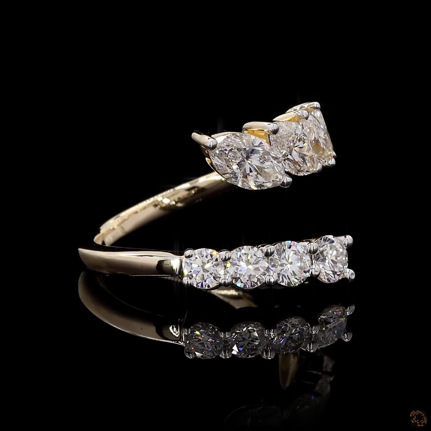 2.0 Carat Classic Bypass Engagement Ring in 14K Gold