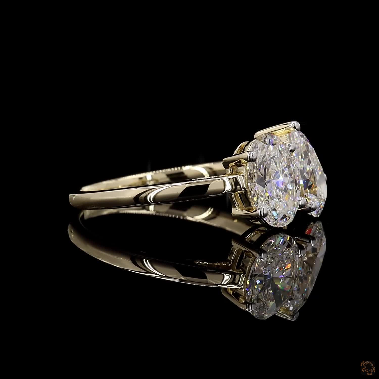 2.0 Carat Oval and Pear Toi Et Moi Engagement Ring