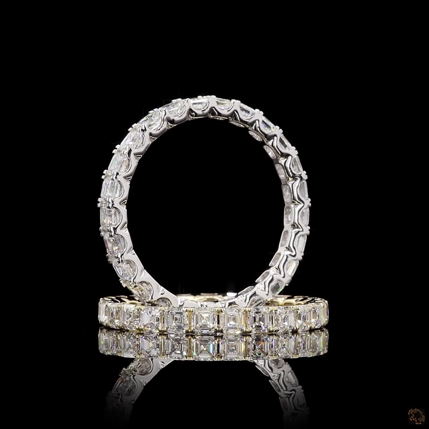 Asscher Cut Diamond Full Eternity Ring