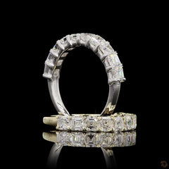 Asscher Lab Grown Diamond Half Eternity Ring For Her