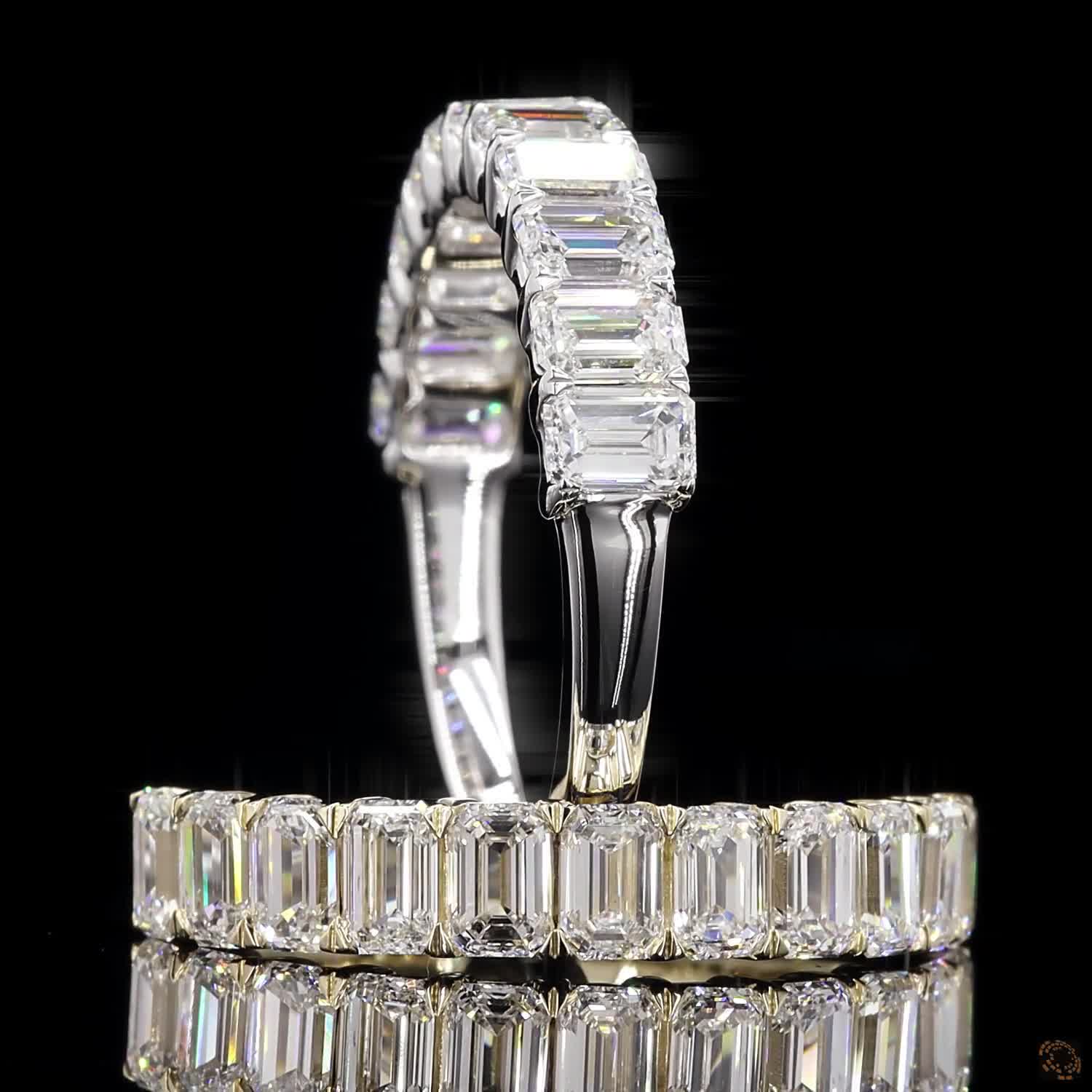 Emerald Lab Diamond Half Eternity Ring For Her