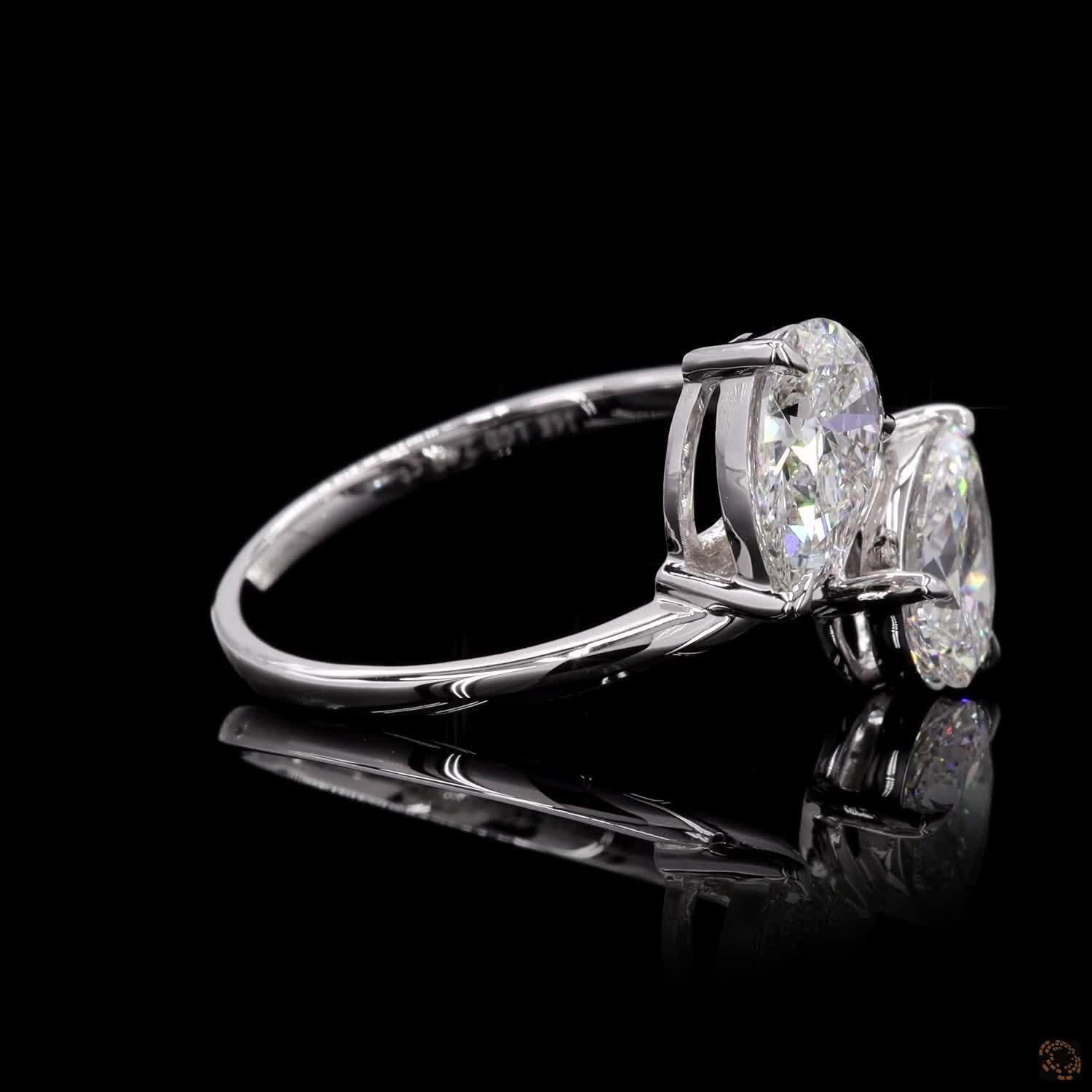 2.0 Ct Pear Toi Et Moi Engagement Ring in 14K Gold