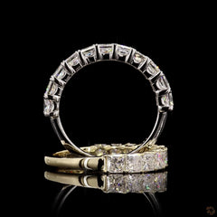 Princess Shape Lab Diamond Half Eternity Ring