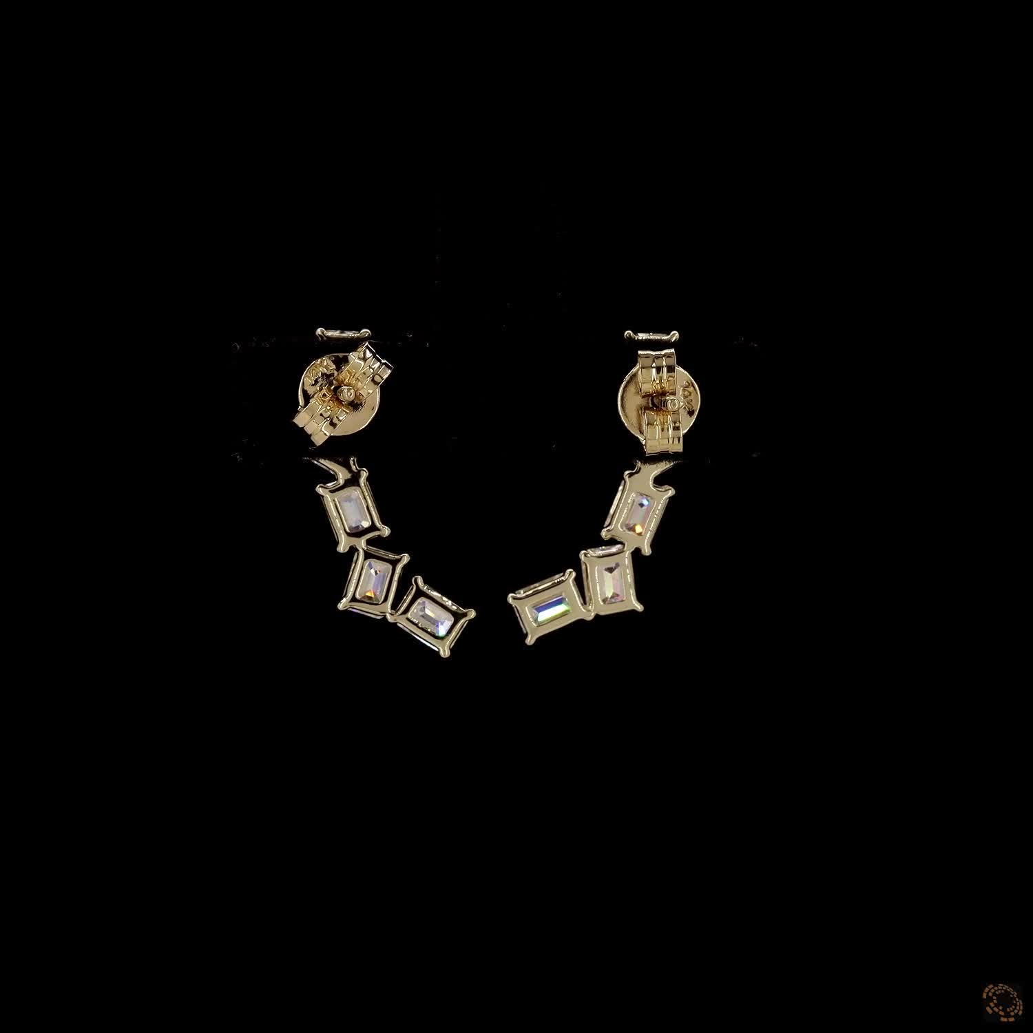 2.20 Carat Lab Diamond Climber Earring in 14K Gold