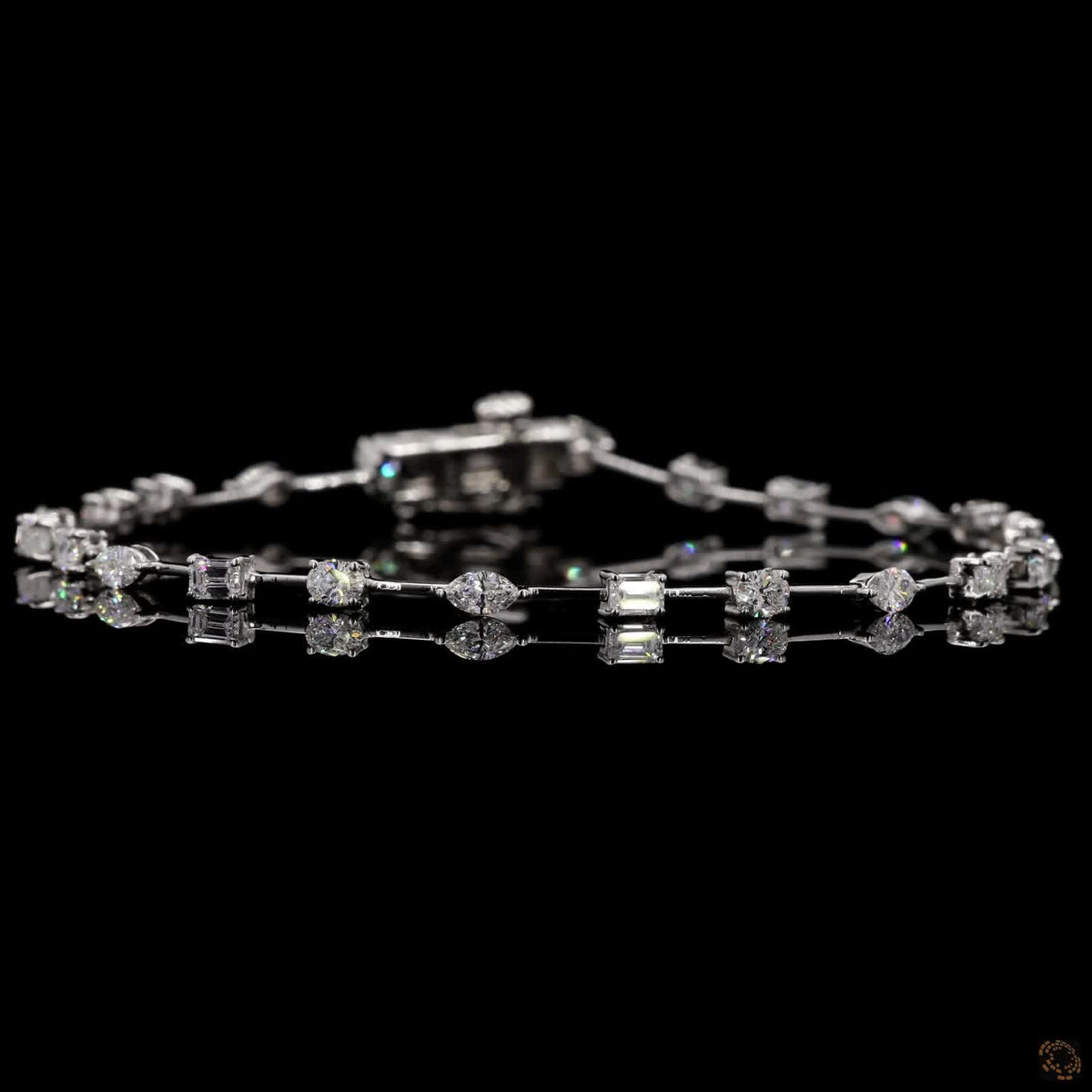 2.42 Multi Shape Lab Diamond Tennis Bracelets in 14K Gold