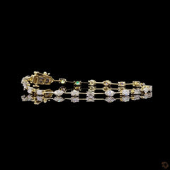 2.42 Multi Shape Lab Diamond Tennis Bracelets in 14K Gold