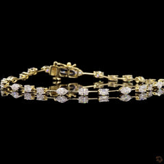 2.42 Multi Shape Lab Diamond Tennis Bracelets in 14K Gold