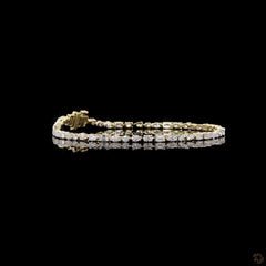 2.98 Carat Tennis Bracelets in 14K Gold with Multi Shape Diamond Studded