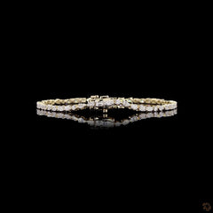 2.98 Carat Tennis Bracelets in 14K Gold with Multi Shape Diamond Studded