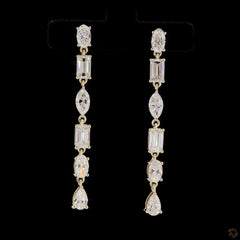 3.0 Carat Multi Shape Diamond Drop Earring in 14K Gold