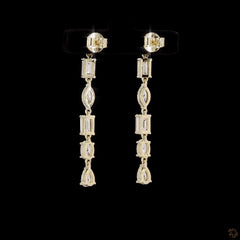 3.0 Carat Multi Shape Diamond Drop Earring in 14K Gold