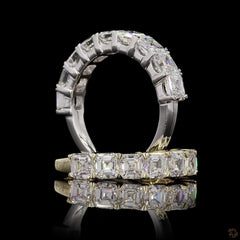 Asscher Lab Grown Diamond Half Eternity Ring For Her