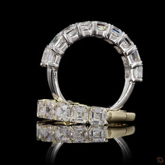 Asscher Lab Grown Diamond Half Eternity Ring For Her