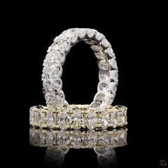 Oval Diamond Split Prong Classic Full Eternity Ring