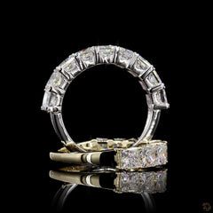 Princess Shape Lab Diamond Half Eternity Ring