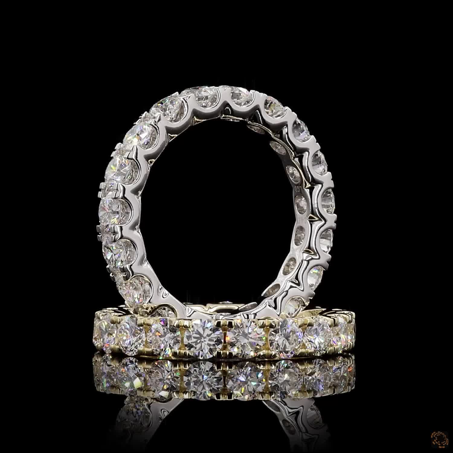 Round Diamond Split Prong Full Eternity Ring