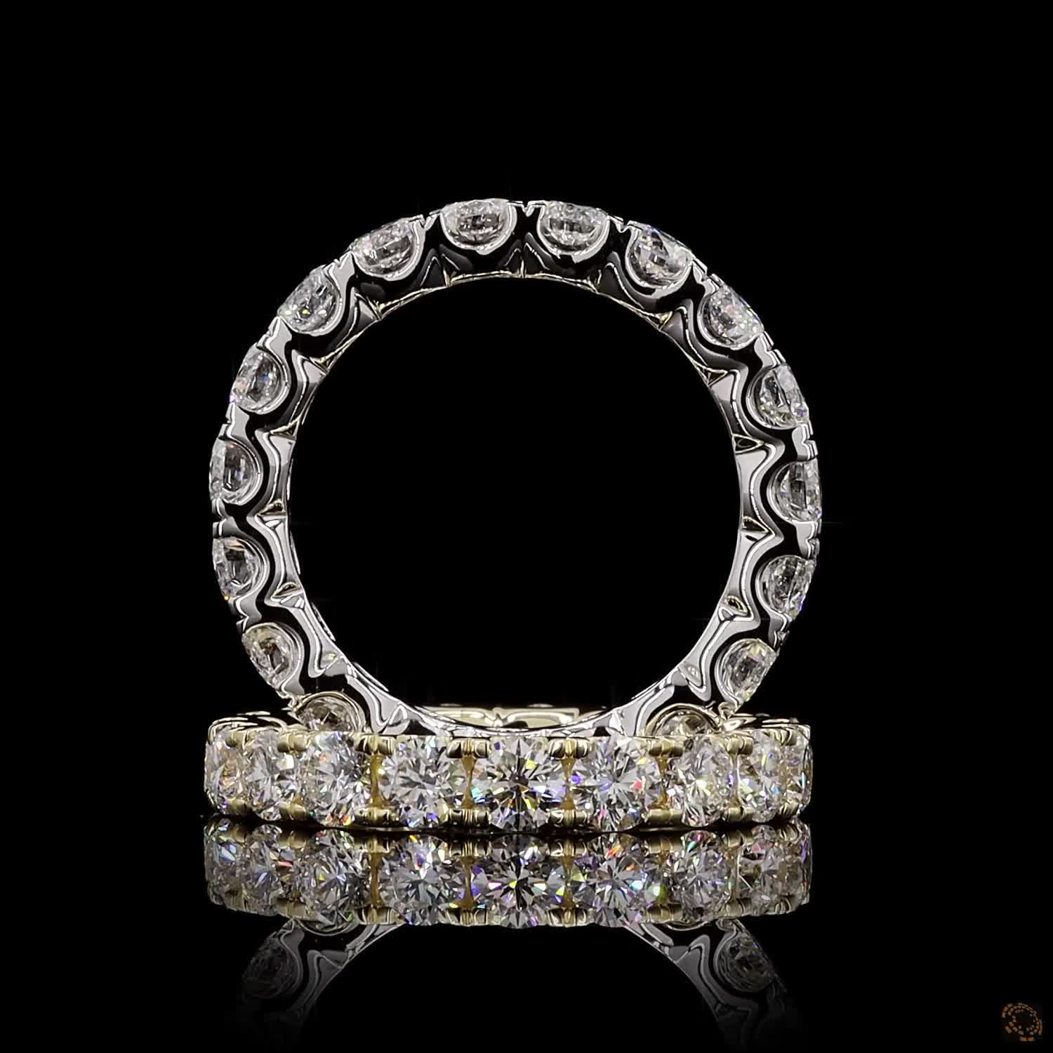 Round Diamond Split Prong Full Eternity Ring